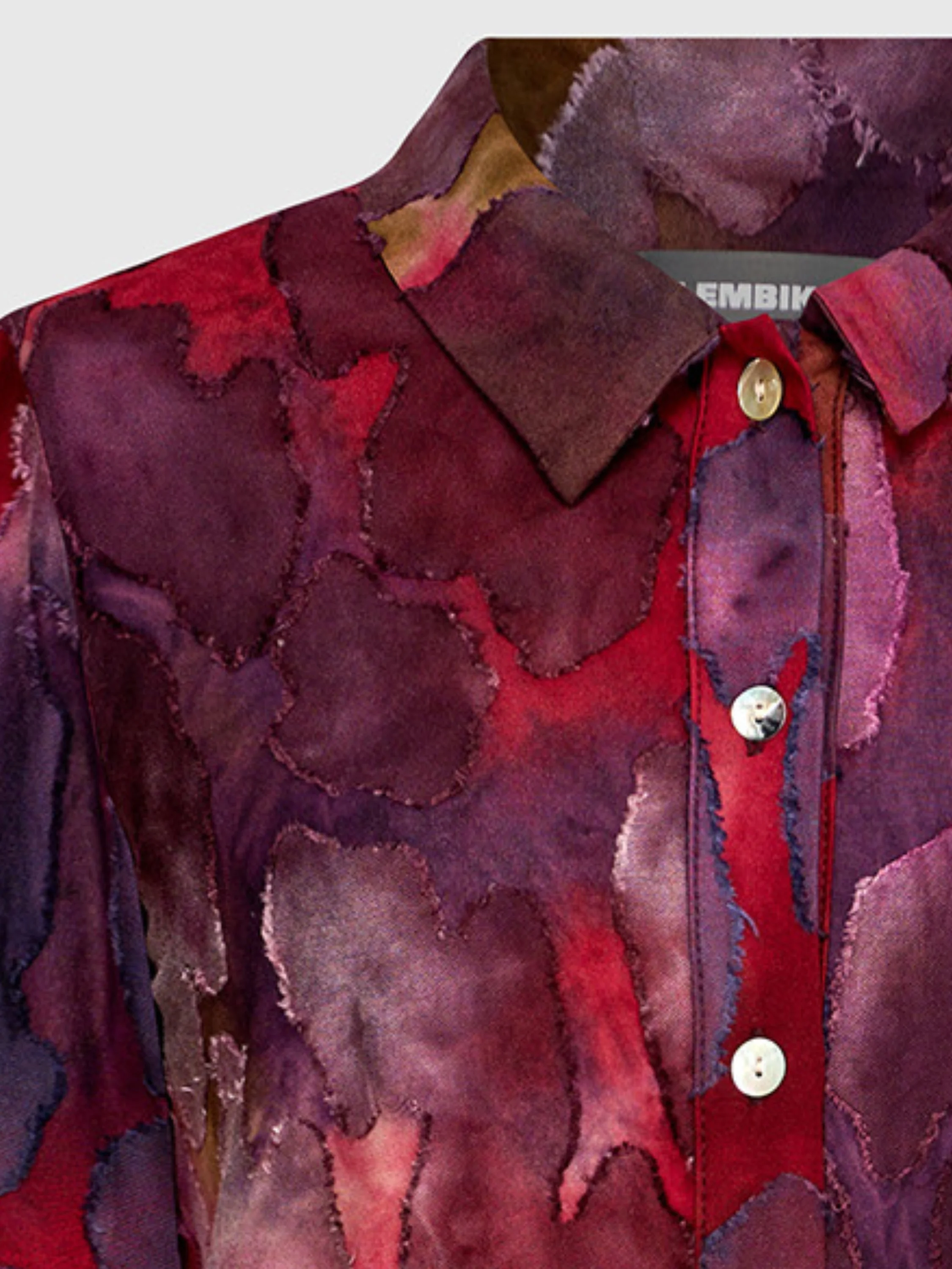 Watercolor Bloom Shirt in Wine
