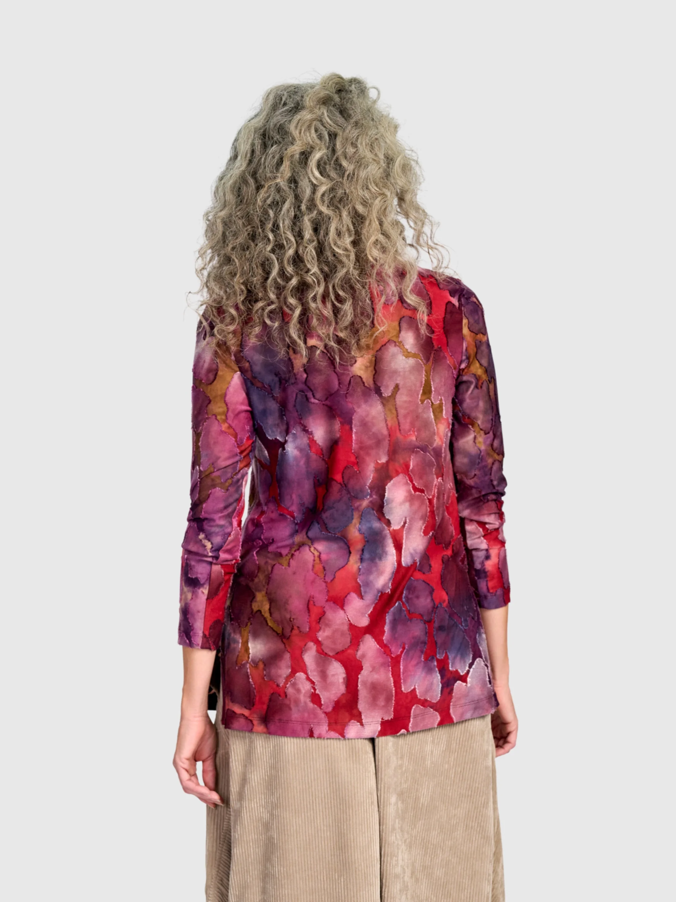 Watercolor Bloom Shirt in Wine
