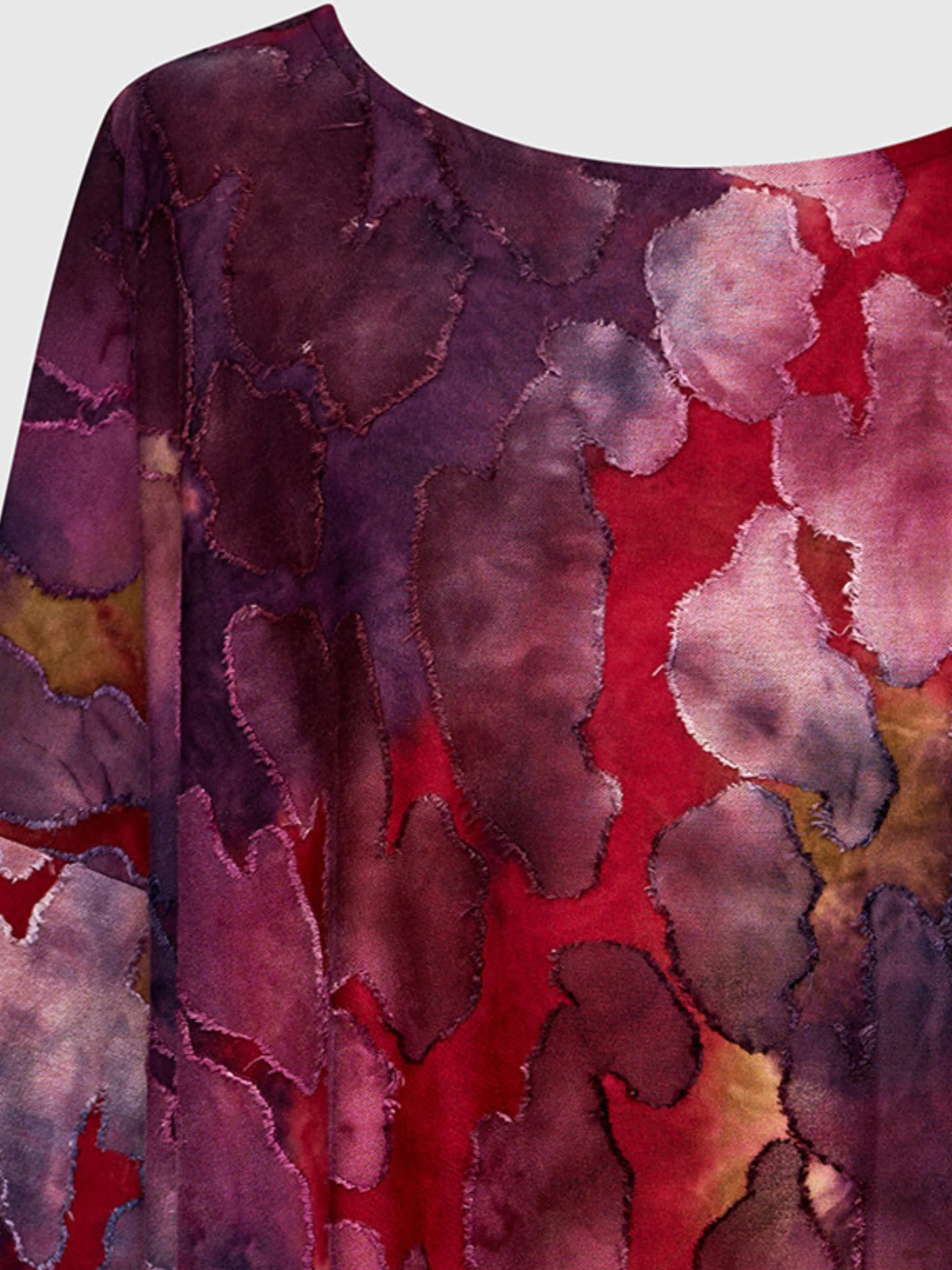Watercolor Bloom Top in Wine
