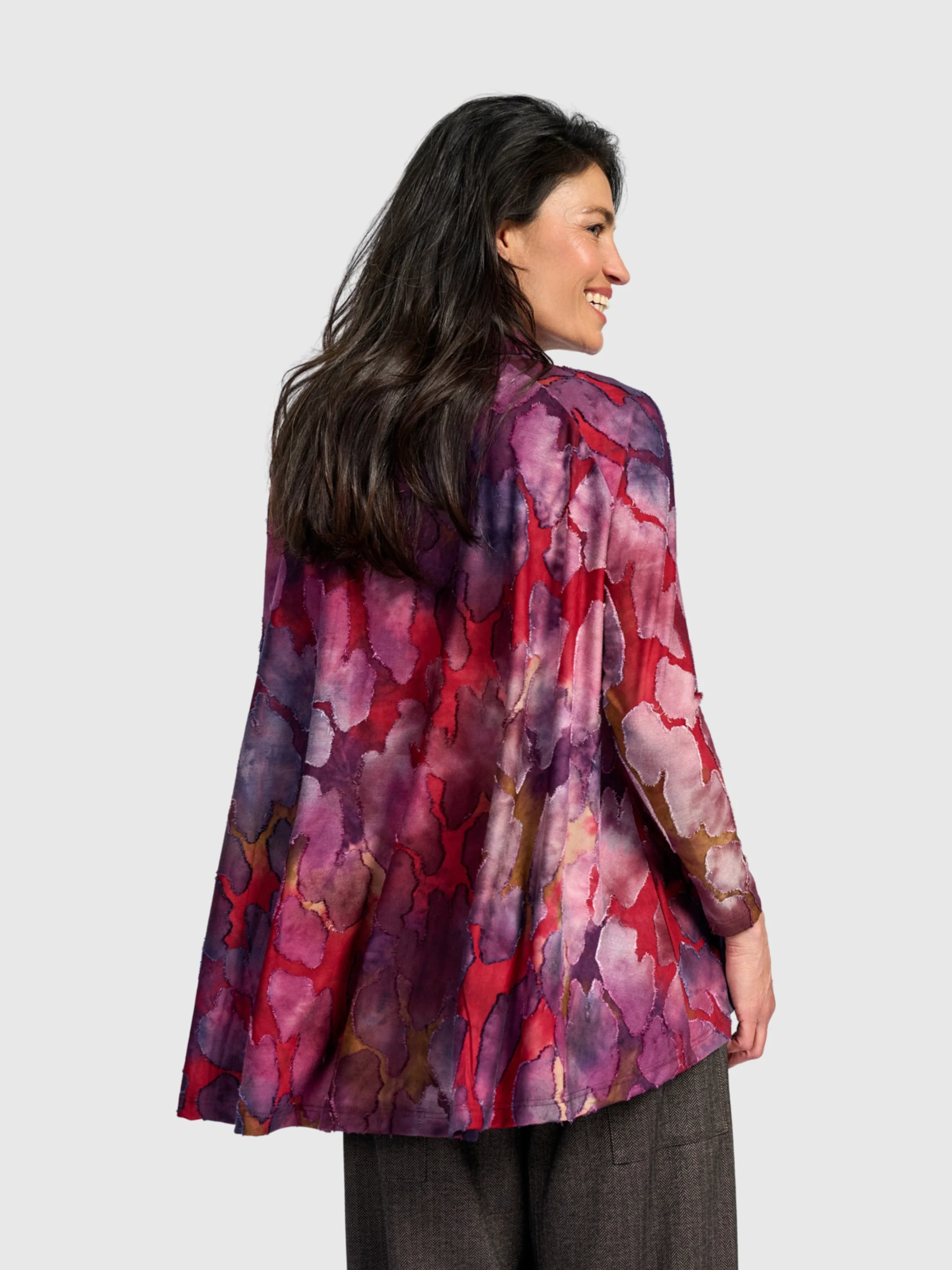 Watercolor Cowl Neck Tunic in Wine