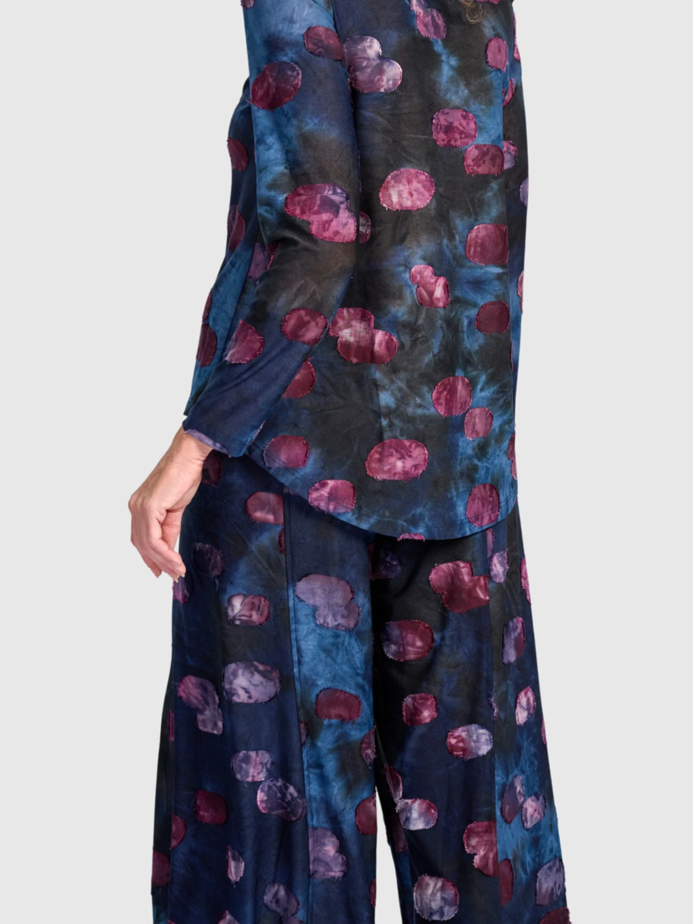 Watercolor Dot Balloon Pants in Midnight
