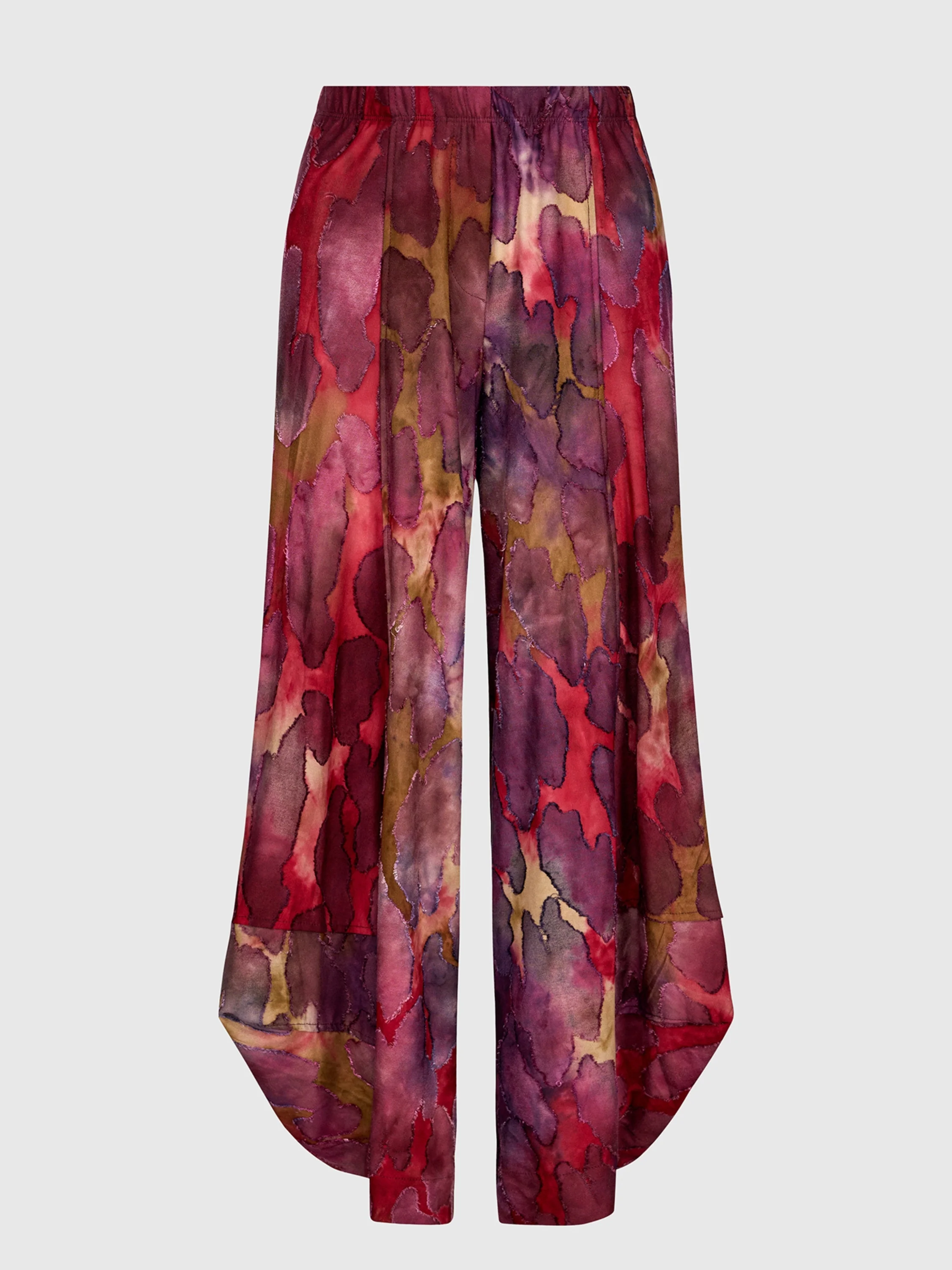 Watercolor Dot Balloon Pants in Wine