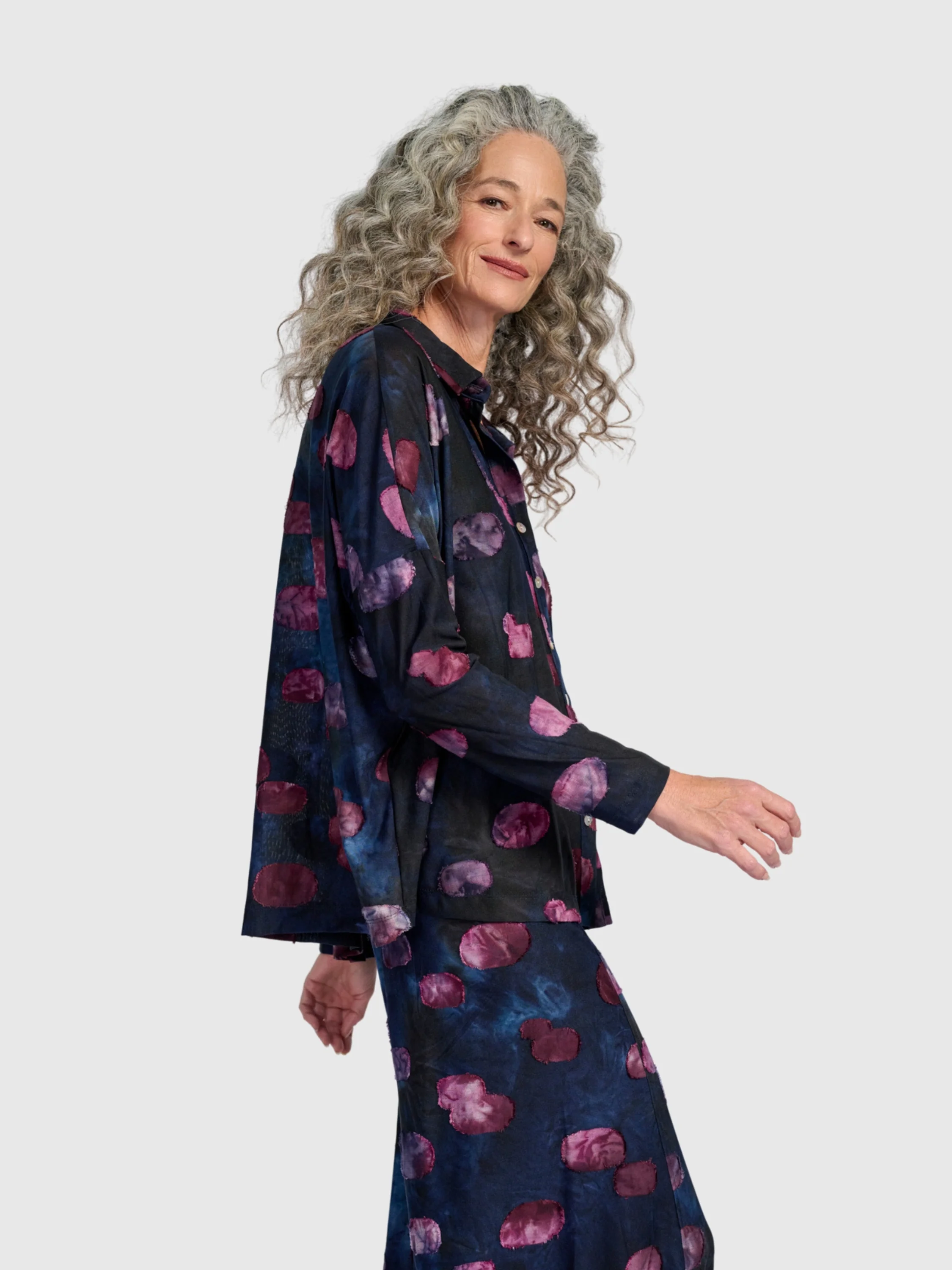 Watercolor Dot Shirt in Midnight