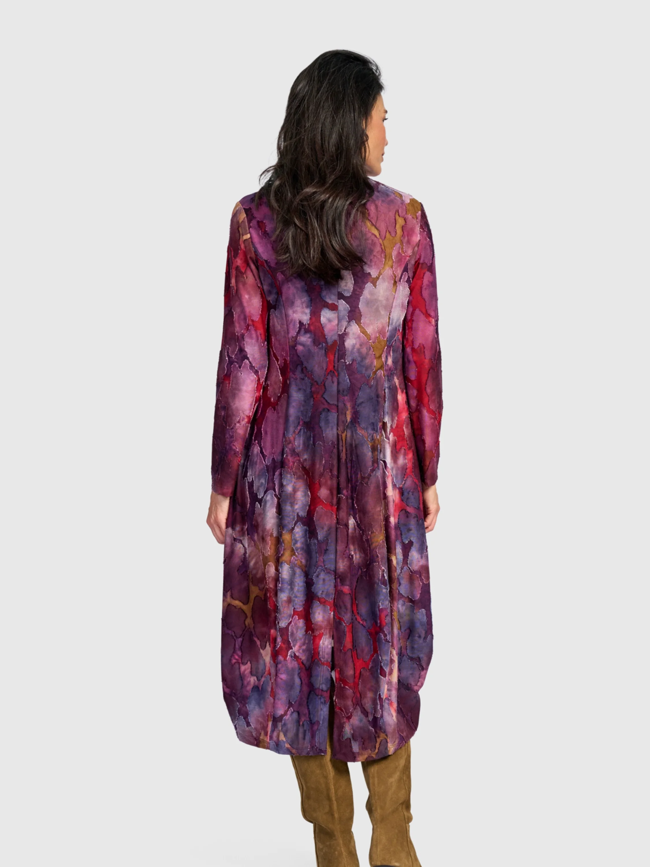 Watercolor Turtleneck Dress in Wine