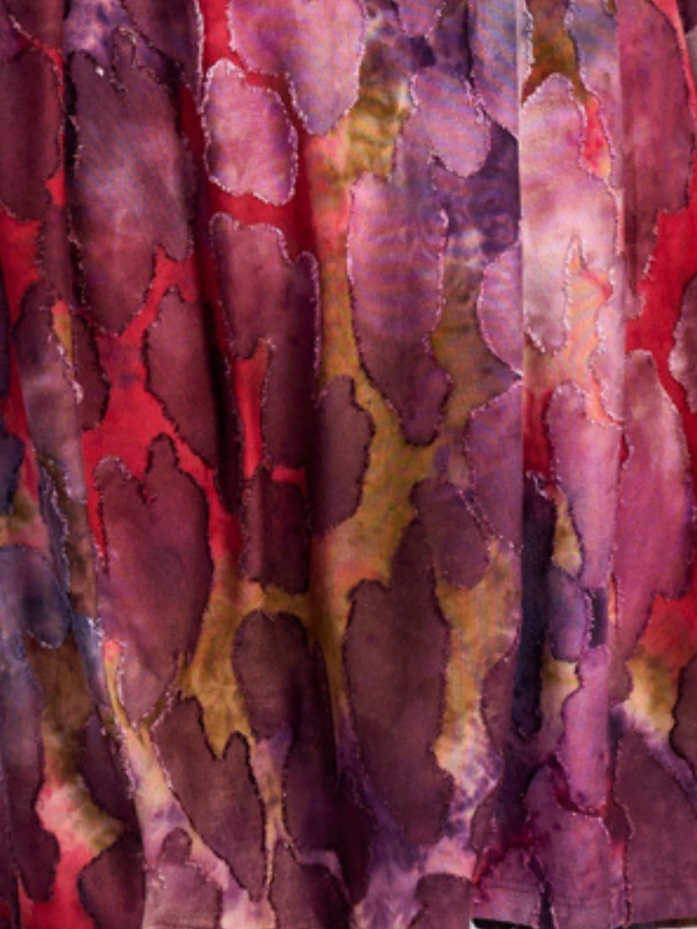 Watercolor Turtleneck Dress in Wine