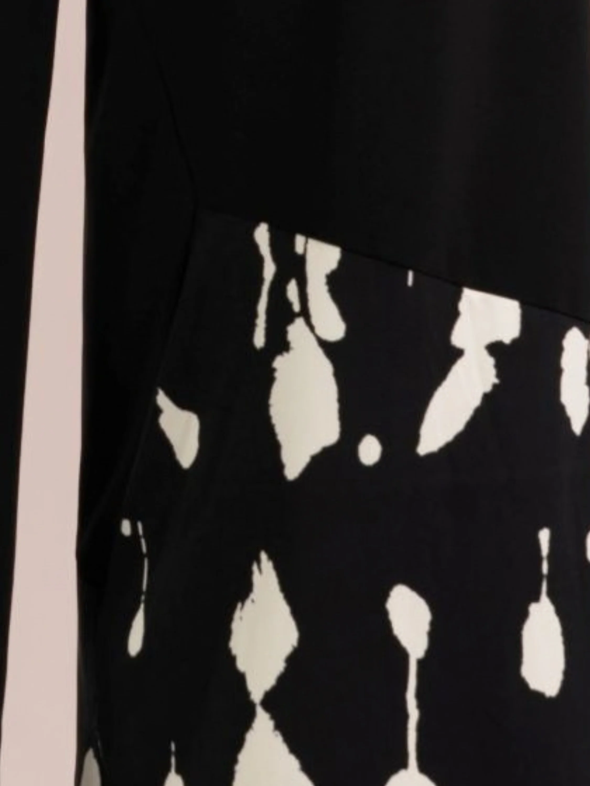 Wide Leg Crop Blocked Print in Black/Cashew Splatter