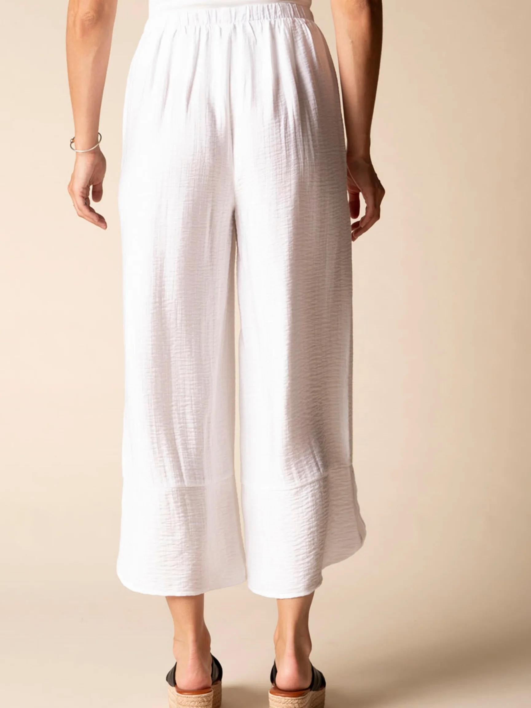 Wide Leg Crop in White