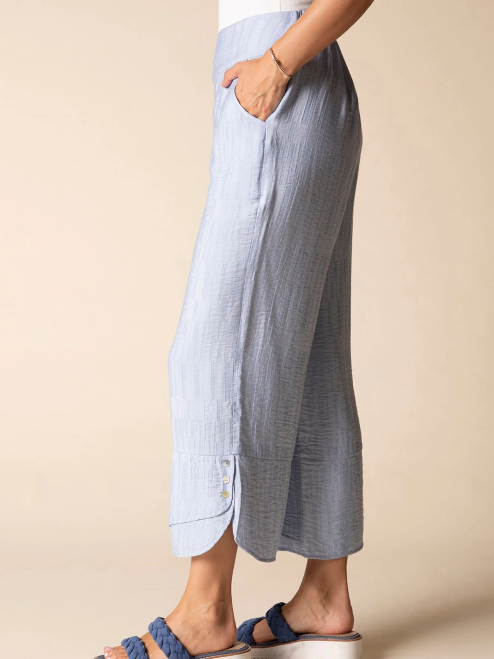Wide Leg Crop in Cornflower
