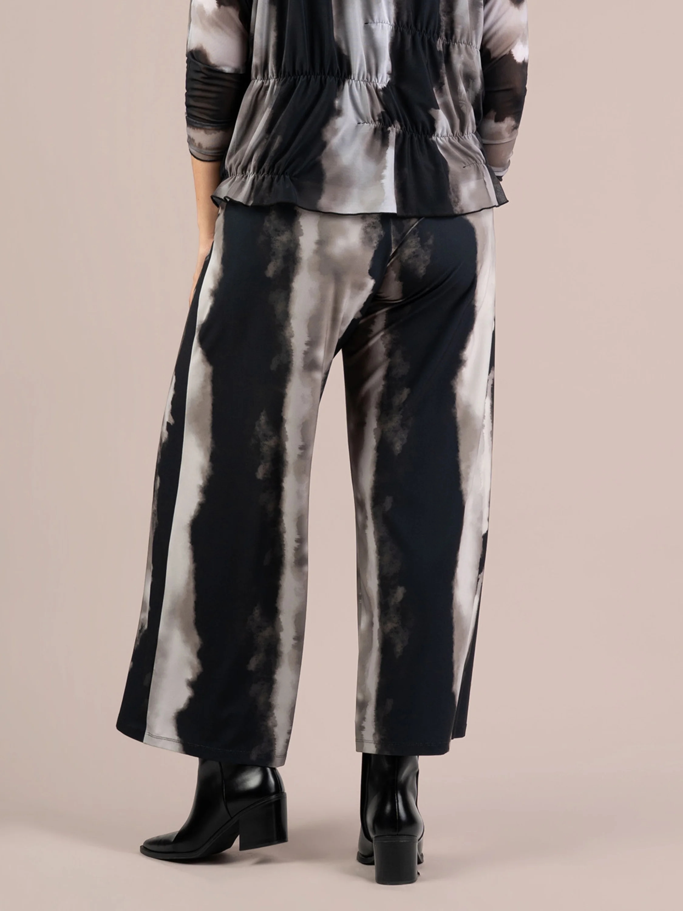 Wide Leg Trouser in Graphite Watercolor