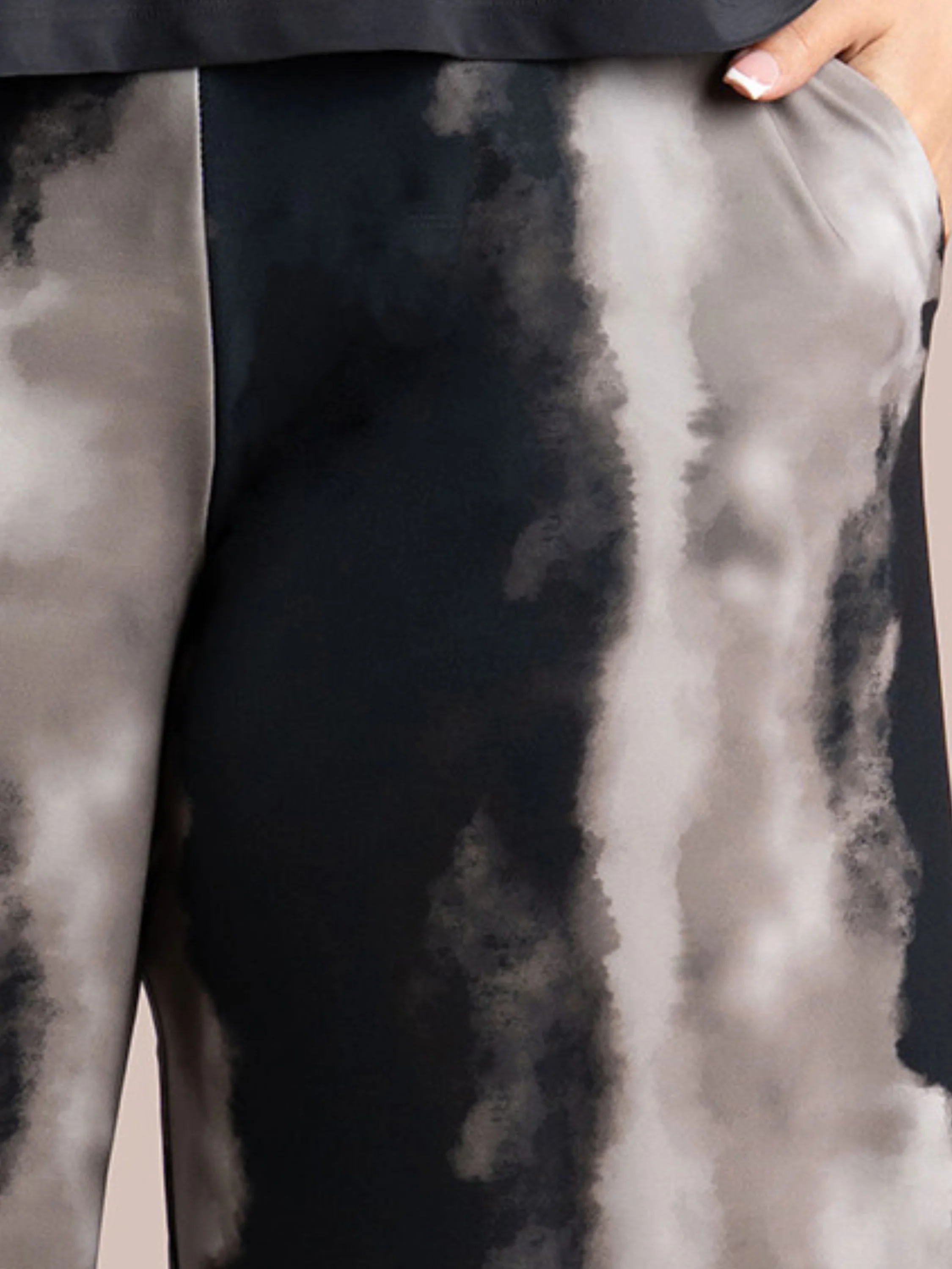 Wide Leg Trouser in Graphite Watercolor