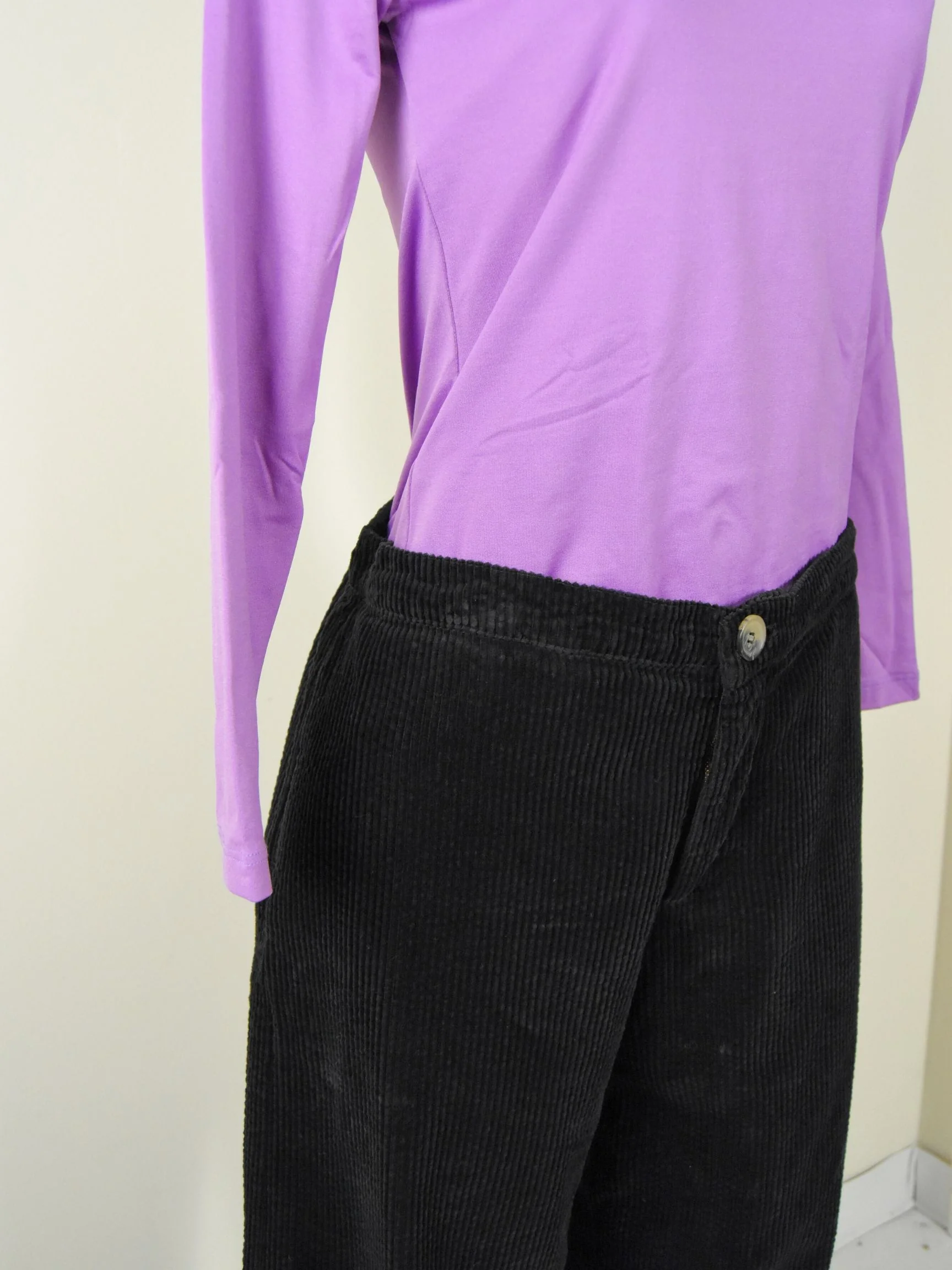 Wide Leg Zip Pant in Black