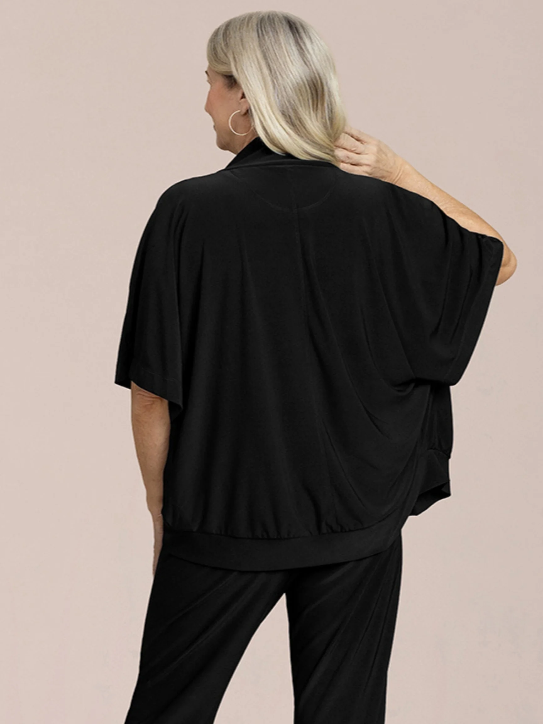 Wing Woman Zip Up in Black