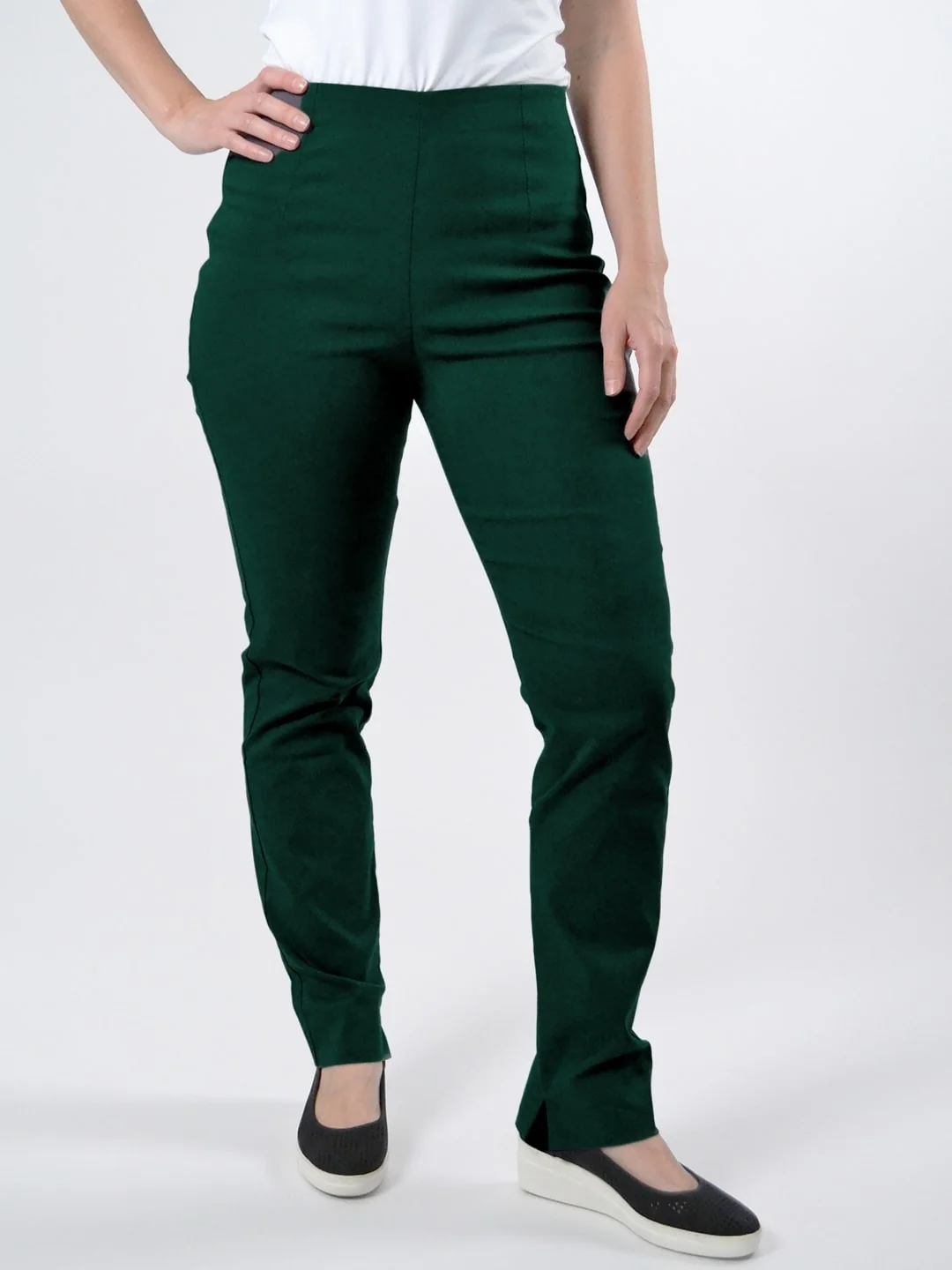 Zani Long Pant with Slit in Renaissance Green