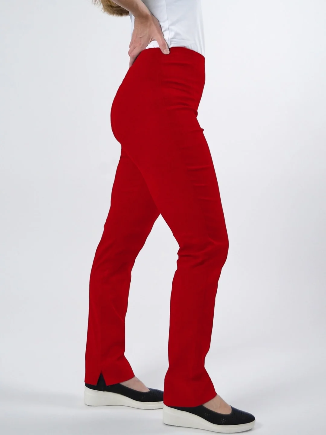 Zani Long Pant with Slit in Cherry