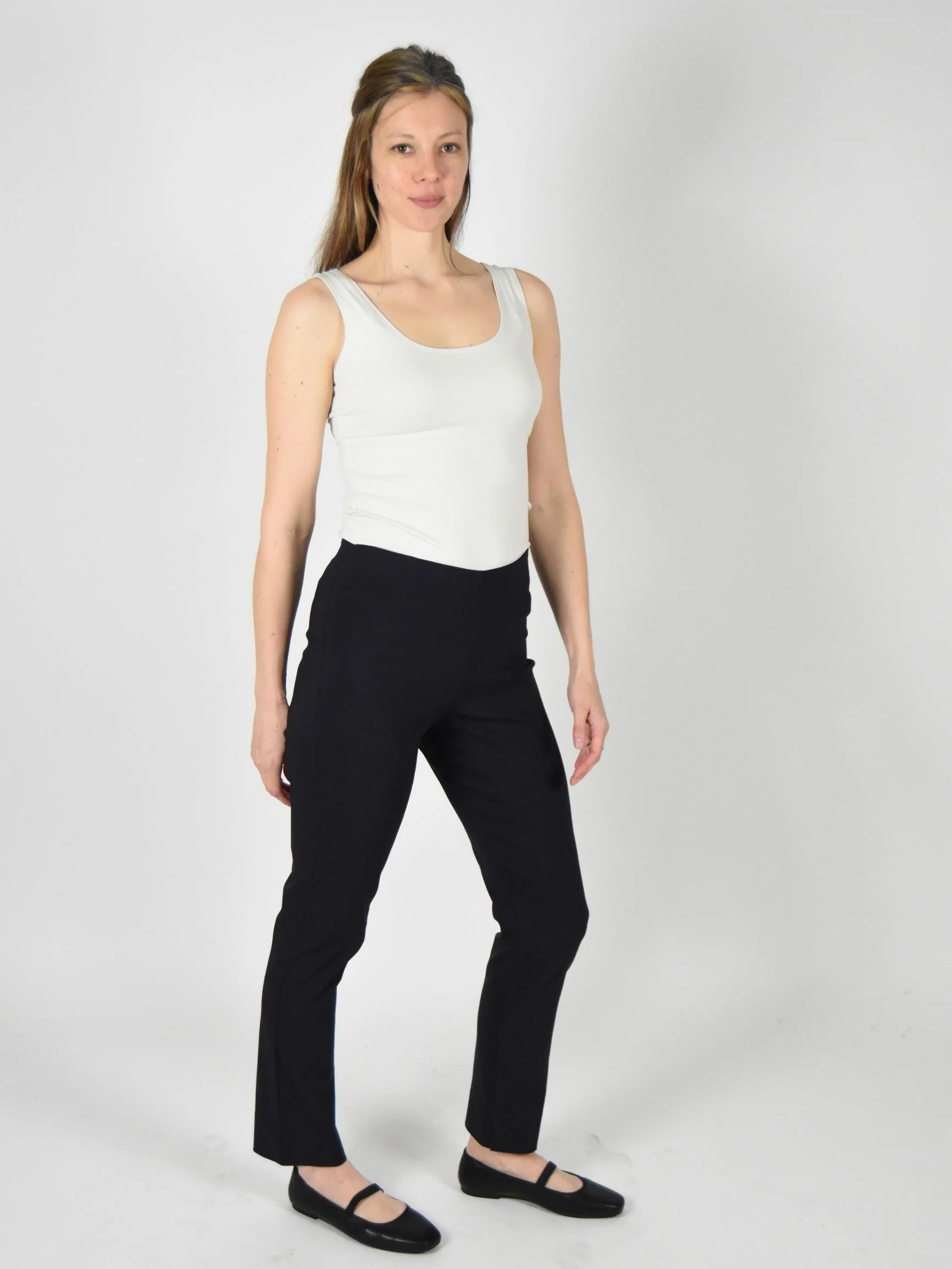 Zani Long Pant with Slit in Navy