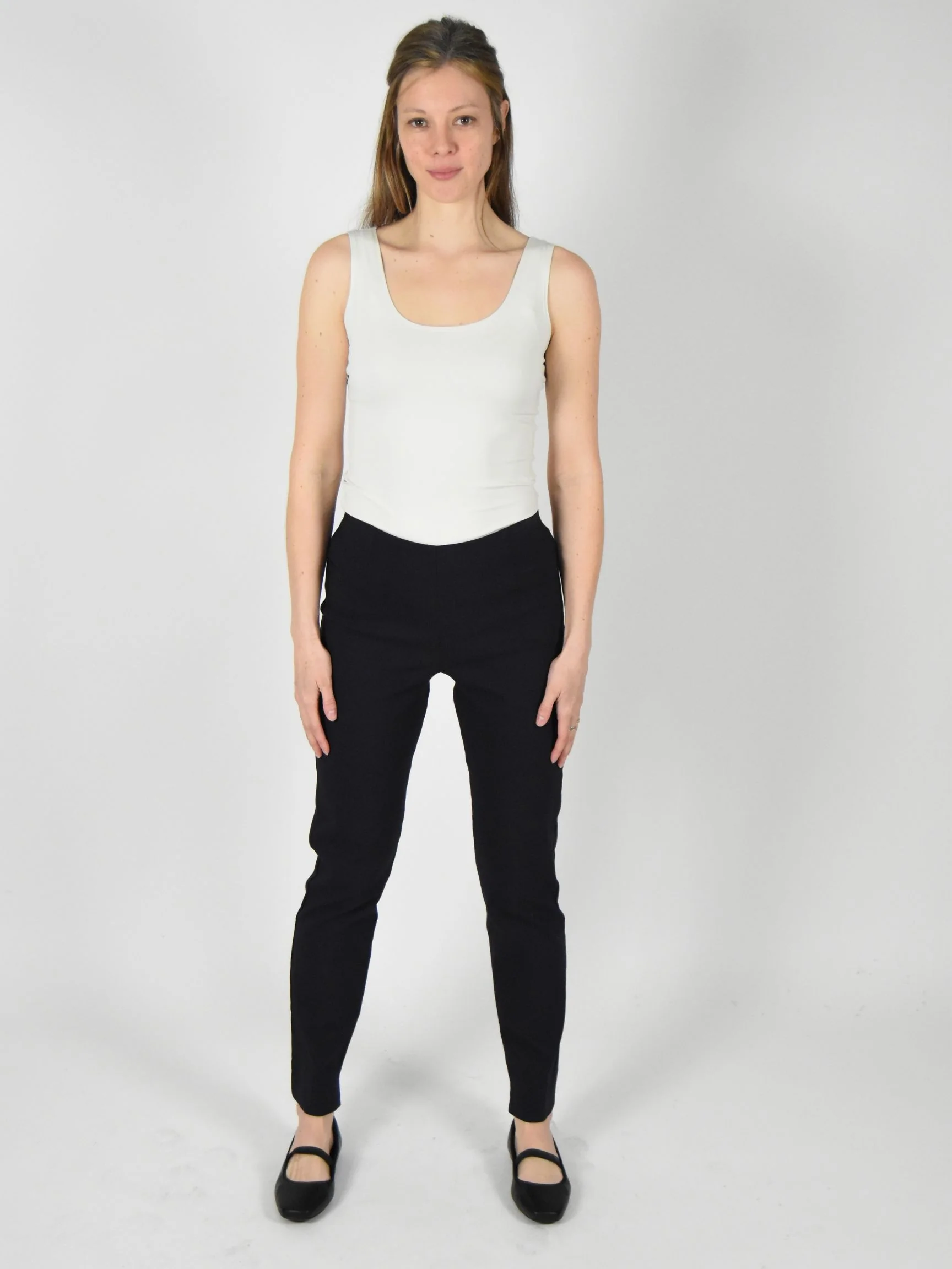 Zani Long Pant with Slit in Navy