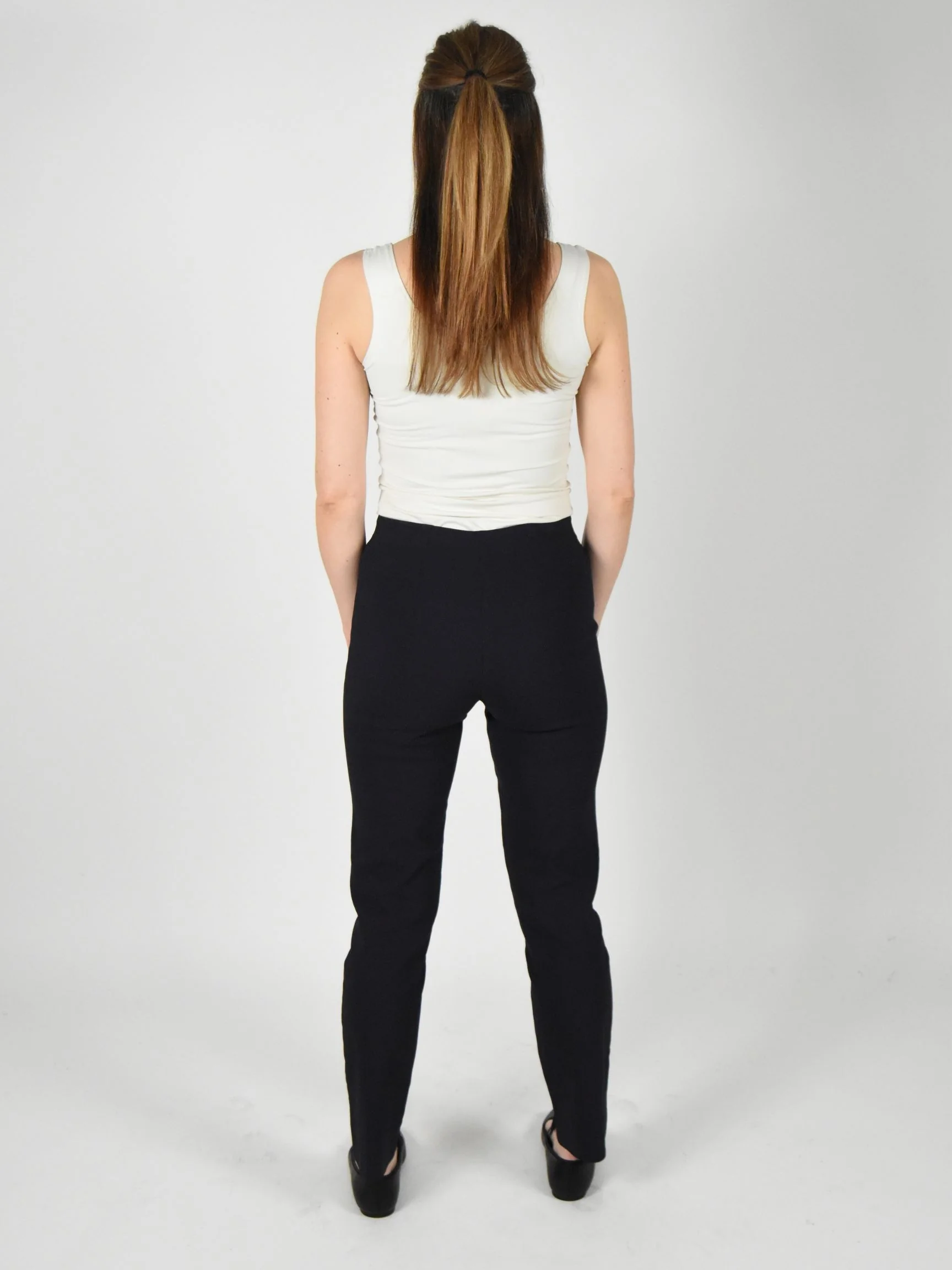 Zani Long Pant with Slit in Navy