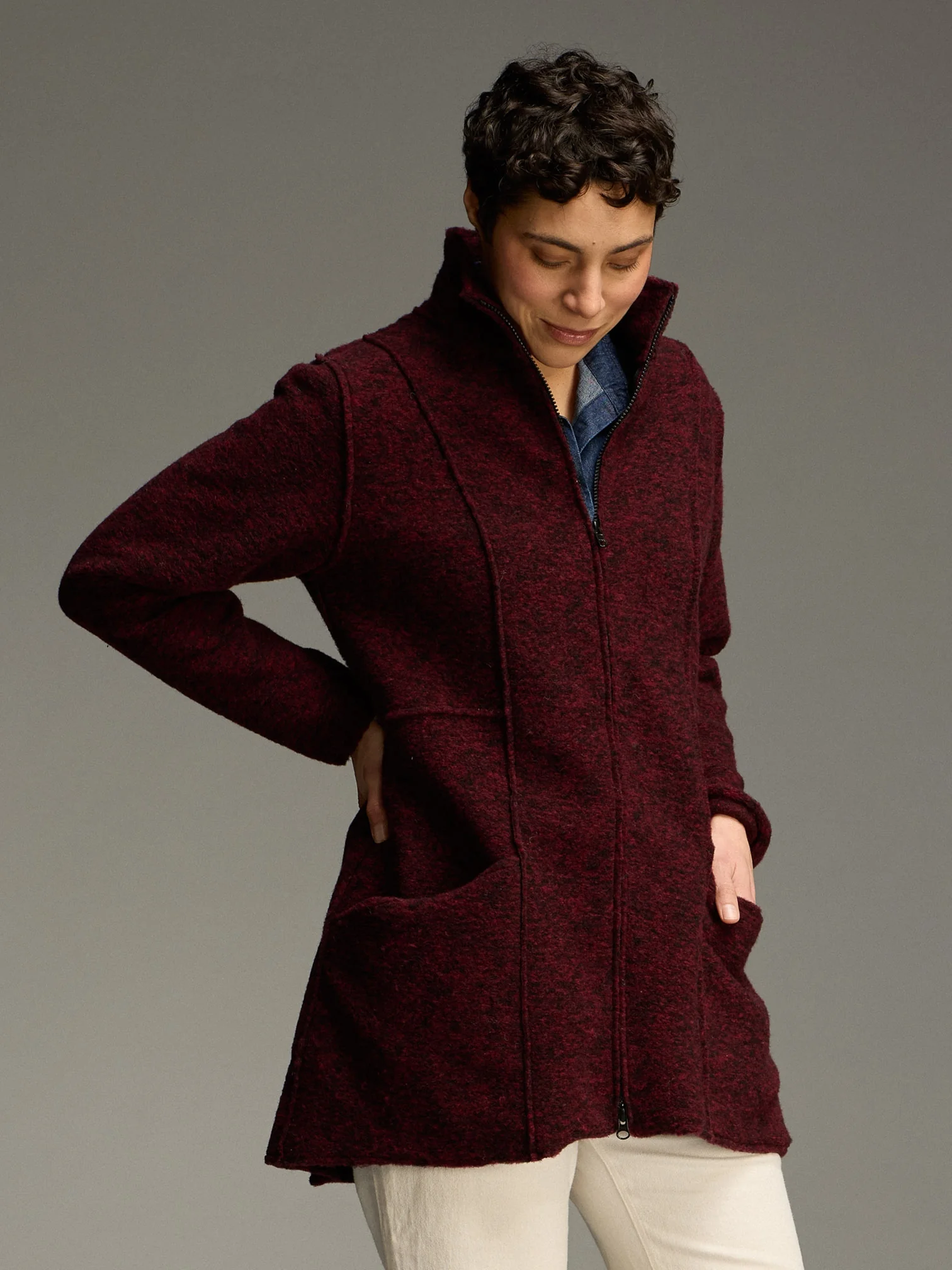 Zip Jacket in Maraschino