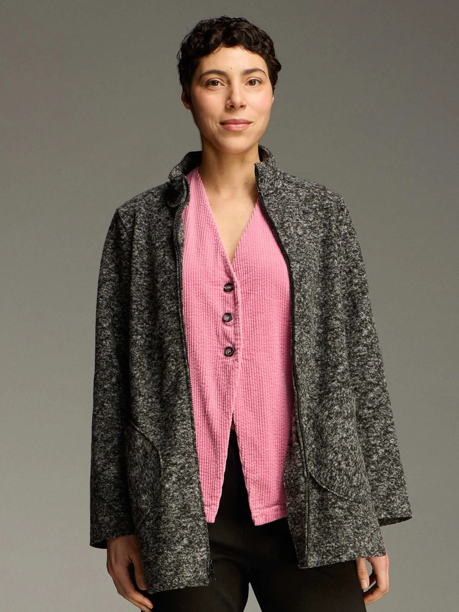 Zip Swing Jacket in Black
